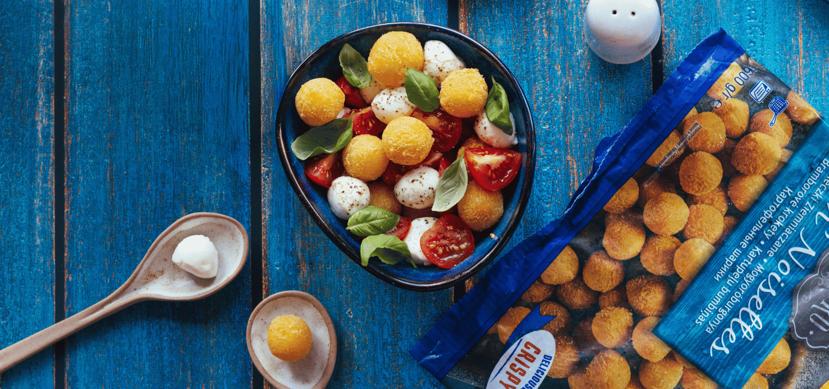 Caprese s Pom' Noisettes kuglicama od krumpira